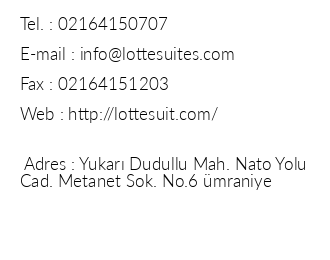 Lotte Suites Hotel iletiim bilgileri